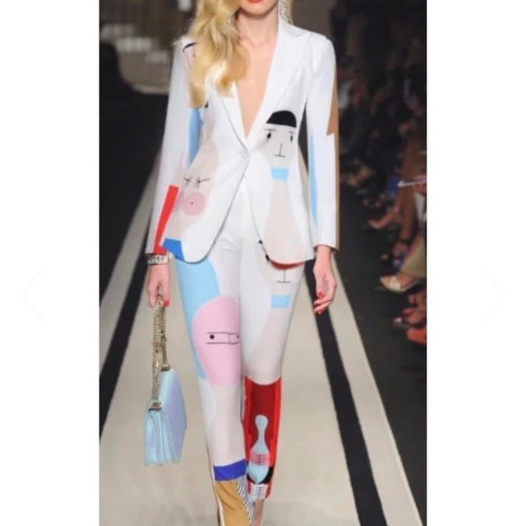 NeW* L'ATISTE Abstract Paint Splatter Print Pants Set Multicolor Size M $120 - Picture 4 of 5